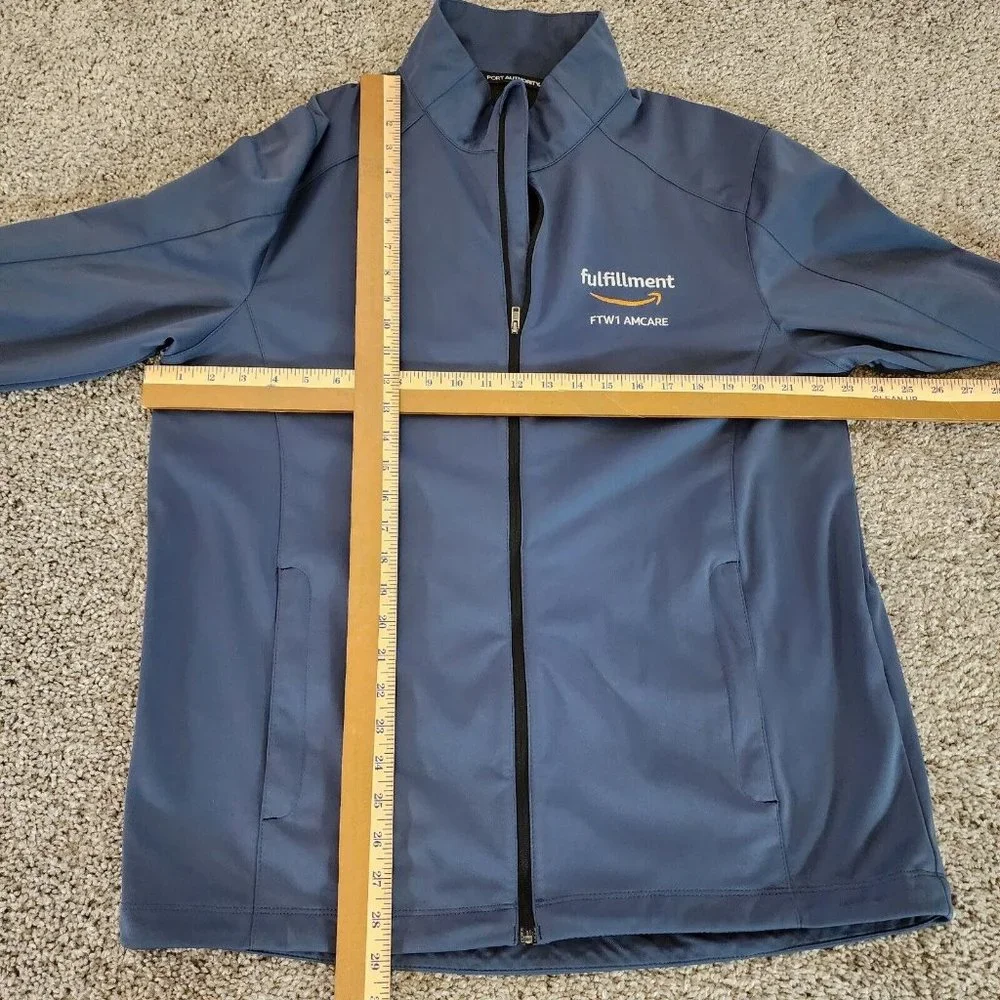 Port Authority Amazon Fulfillment Employee Jacket Unisex Sz Large Blue Full Zip - Picture 7 of 8